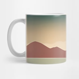 Abstract Mid Century Modern Boho Teal Terracotta Desert Minimalist Mug